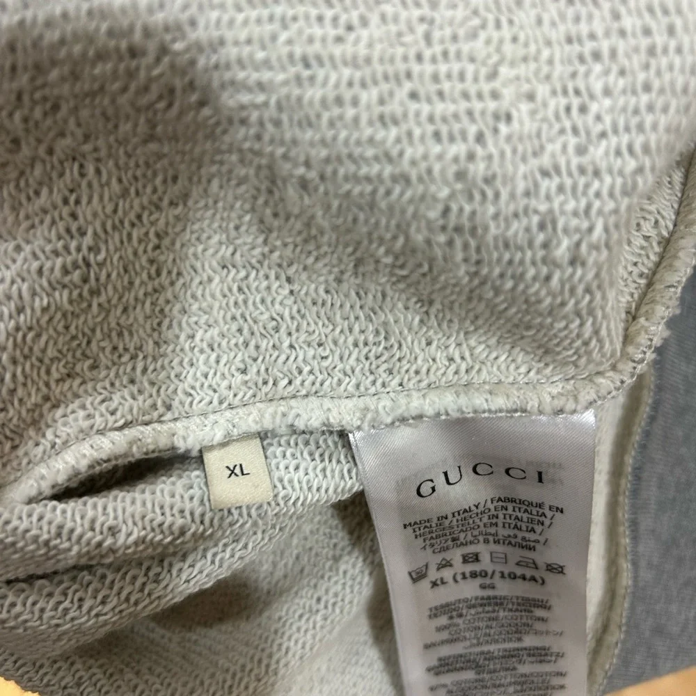 Men's Gucci jersey, cotton GG felted sweatshirt, size XL made in Italy
